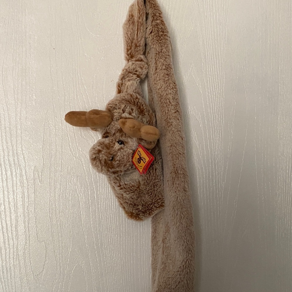 Plush Brown Animal Kids Scarf